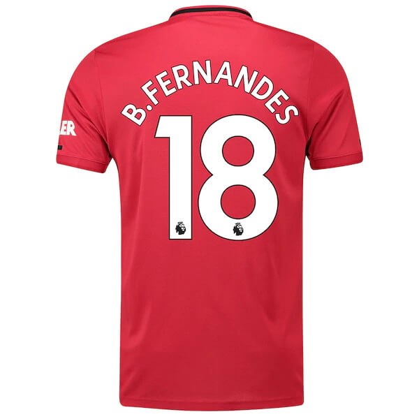 Replicas Camiseta Manchester United NO.18 B. Fernandes 1ª 2019/20 Rojo